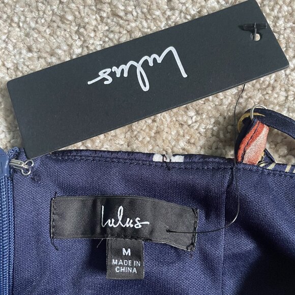 NWT Lulus My Favorite Day Navy Blue Floral Print Midi Dress - Picture 8 of 9